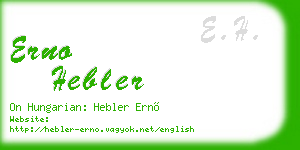 erno hebler business card
